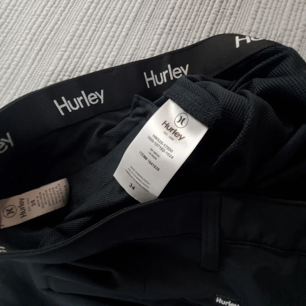 Hurley Mens Hybrid Shorts Size 34 Charcoal Gray Zipper Pockets HMS25-17550
